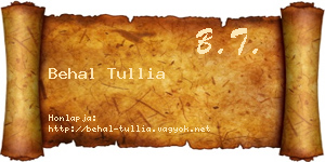 Behal Tullia névjegykártya